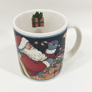 Retired Susan Winget Santa in Sleigh Mug